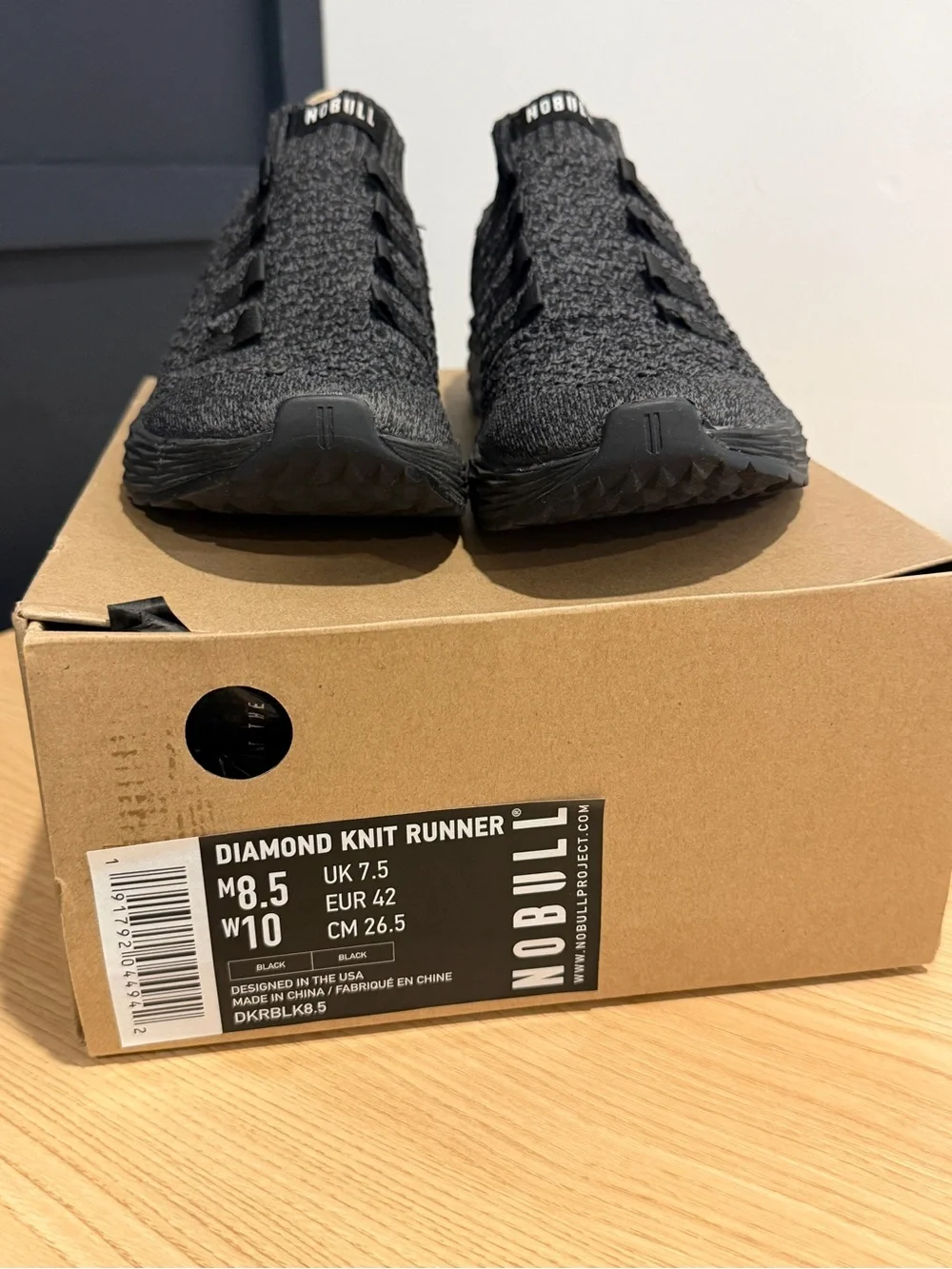 NOBULL Black Knit Slip-On Running Shoes